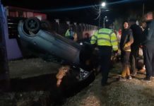 Accident la Olteni. Soferul a fugit de la locul accidentului