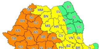 Avertizare meteo – Cod portocaliu de ploi torențiale și vânt