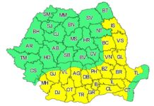 Cod galben de caniculă în Teleorman, joi şi vineri