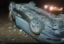 Accident la ieșire din Alexandria spre București, pe porțiunea de drum lărgită cu jumătate de bandă