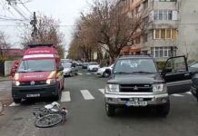 Biciclist rănit într-un accident rutier, în Alexandria