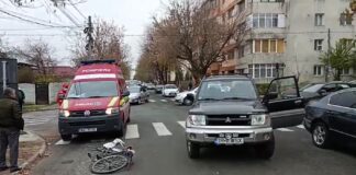 Biciclist rănit într-un accident rutier, în Alexandria