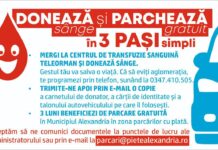La Alexandria, trei luni de parcare gratuită pentru donatorii de sânge