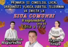 Petrecere de zile mari la Drăgănești -Vlașca, de Ziua Comunei – Pe 8 septembrie vlăscenii petrec cu Vali Vijelie și Constantin Măgureanu
