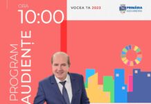 Conducerea Primăriei Alexandria, audiențe începând din 1 martie