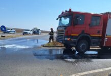 Două mașini implicate într-un accident rutier la ieșire din Alexandria spre Lăceni