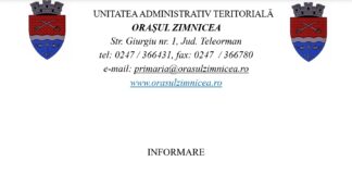 Primaria Orașului Zimnicea/ INFORMARE