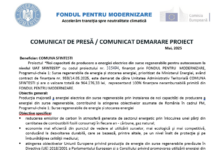 Comuna Sfințești investește în energie verde: proiect de peste 960.000 lei, finanțat 100% prin Fondul pentru Modernizare/ COMUNICAT DE PRESĂ