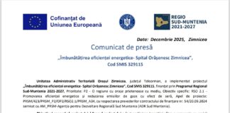 Spitalul Orășenesc Zimnicea, reabilitat pentru eficiență energetică printr-un proiect de peste 12,6 milioane de lei