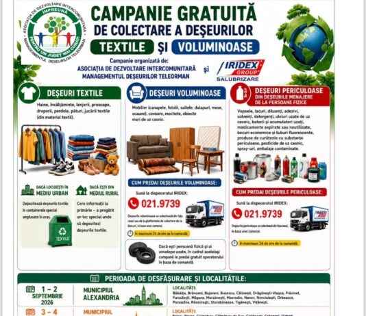 Campanie de Colectare a deșeurilor voluminoase, textile și periculoase începe la 1 septembrie în Teleorman
